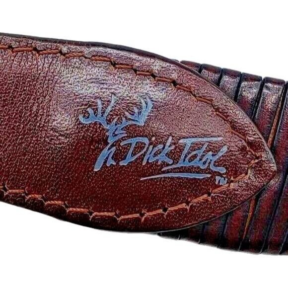 Dick Idol Woven Fine Leather Belt Silver Buckle Size 36 - Picture 5 of 5